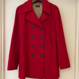 J. Crew Holiday Red Wool Peacoat - Sized Medium